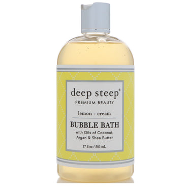 Deep Steep, 거품 목욕, 레몬 - 크림, 503ml(17fl oz)