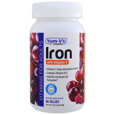 Yum-V's, Iron, with Vitamin C, Grape Flavor, 60 Jellies