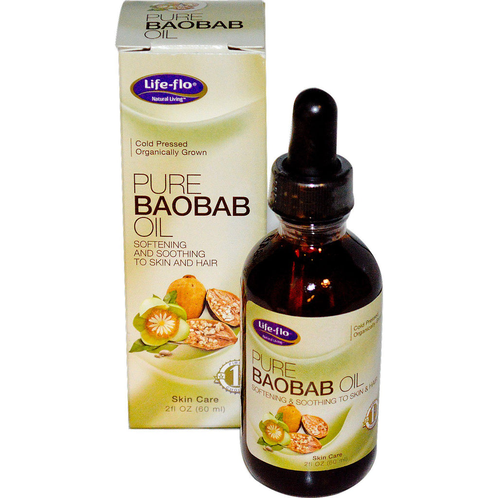 Life Flo Health, Aceite puro de baobab, cuidado de la piel, 2 fl oz (60 ml)