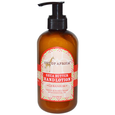 Out of Africa, Shea Butter Hand Lotion, Geranium, 8 oz (240 ml)