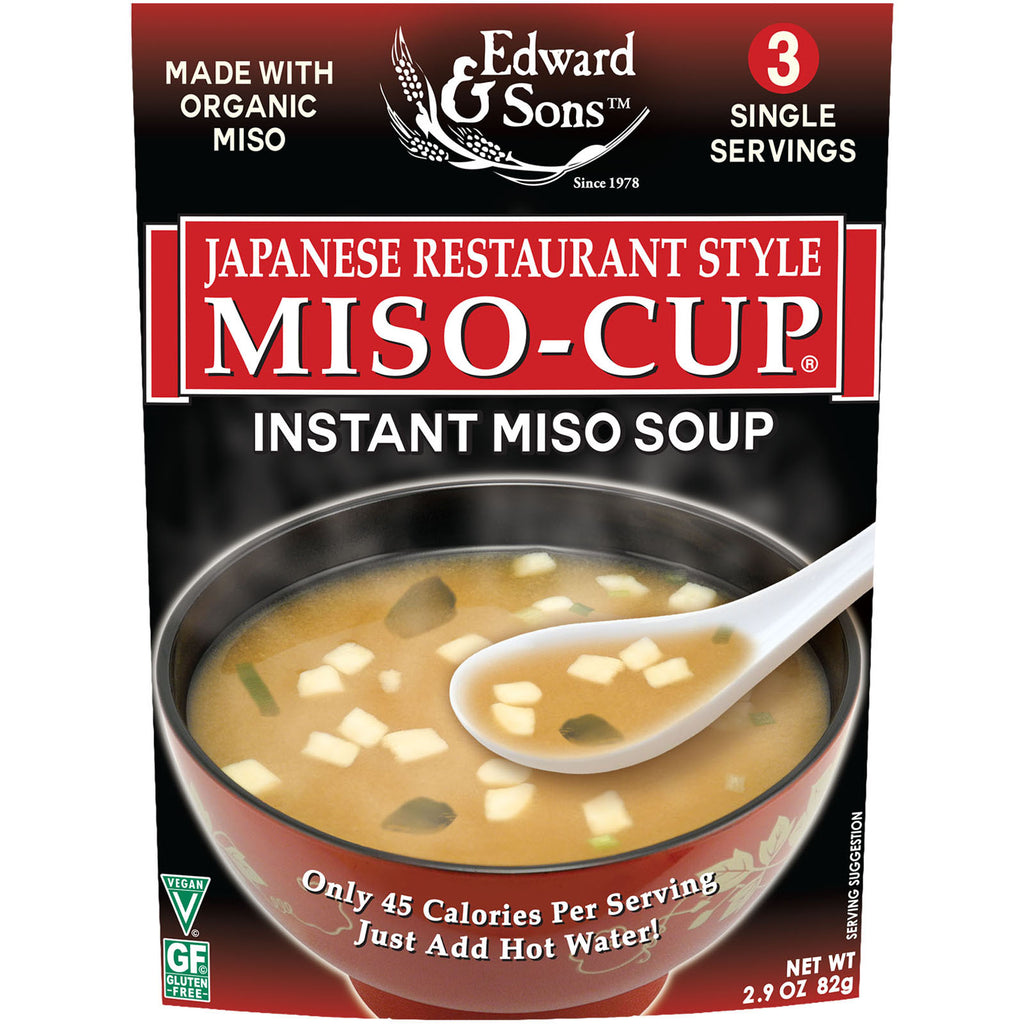 Edward &amp; Sons, Miso-Cup, estilo restaurante japonés, 3 porciones individuales