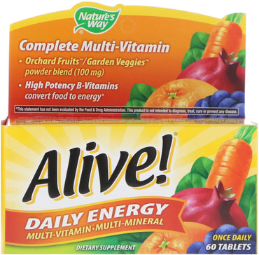 Nature's Way, Alive!, Daily Energy, 60 Tablets