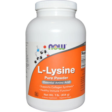 Now Foods, L-Lysine Pure Powder, 1 פאונד (454 גרם)