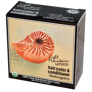 Light Mountain, Natural Hair Color and Conditioner, Mahogany, 4 oz (113 g)