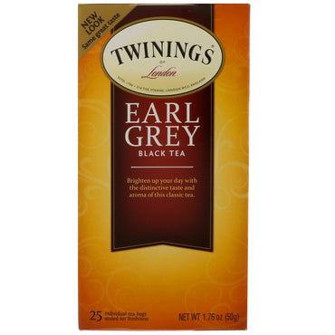 Twinings, شاي إيرل جراي الأسود، 25 كيس شاي، 1.76 أونصة (50 جم)