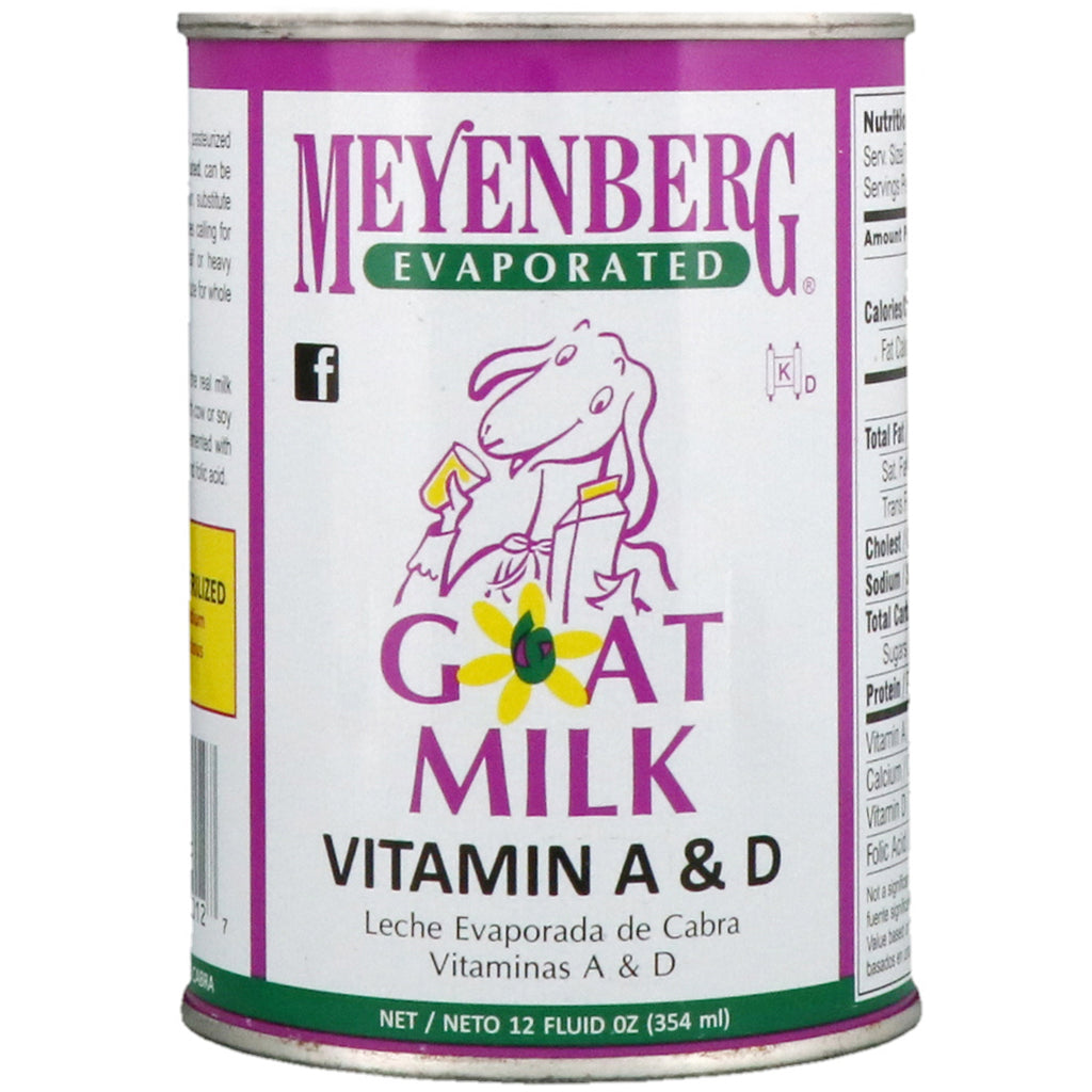Meyenberg getmjölk, indunstad getmjölk, vitamin A och D, 12 fl oz (354 ml)
