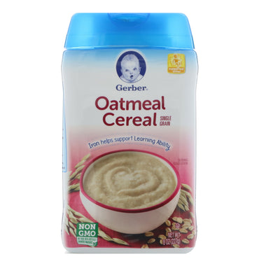 Cereal de avena Gerber de un solo grano 8 oz (227 g)