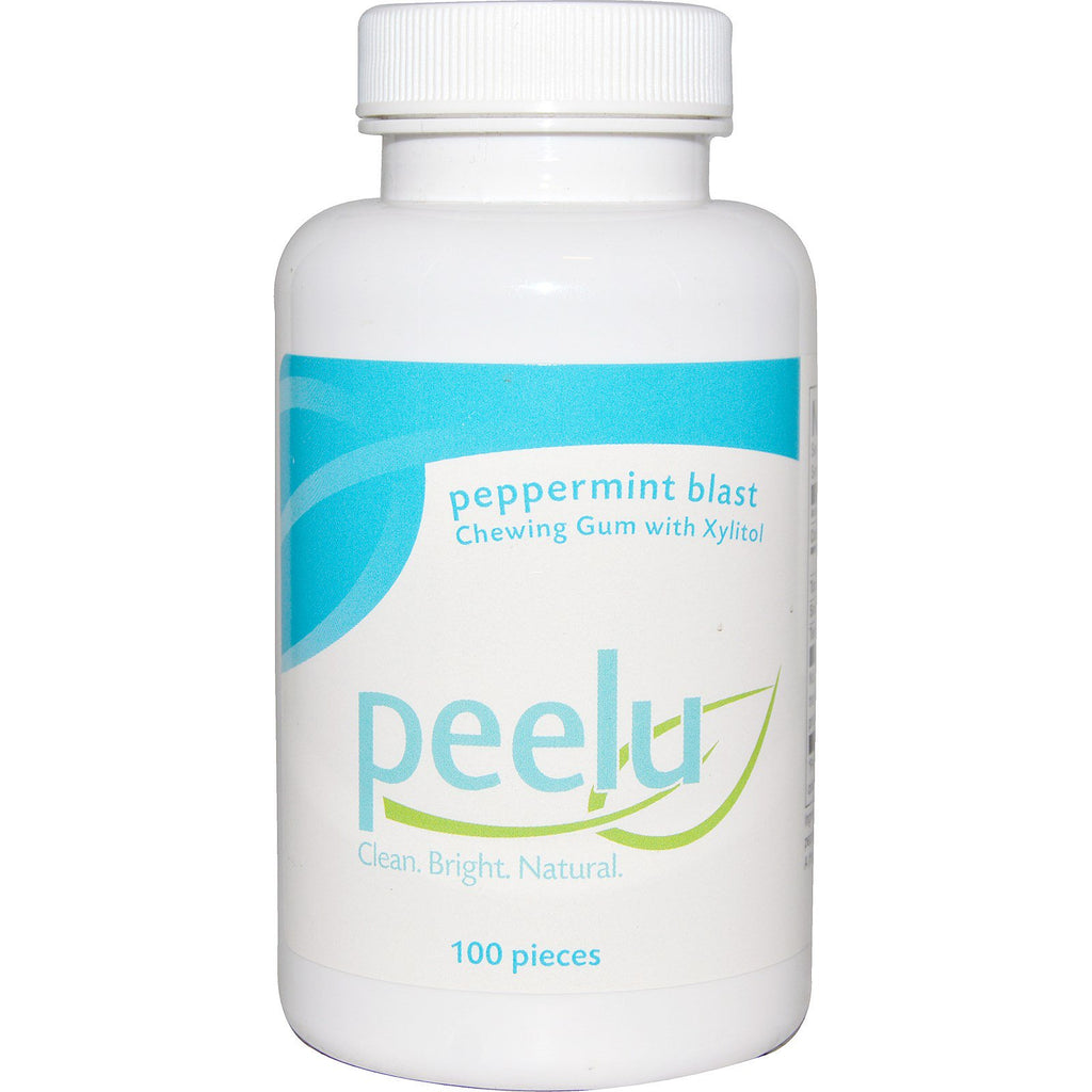 Peelu Chewing Gum with Xylitol Peppermint Blast 100 Pieces