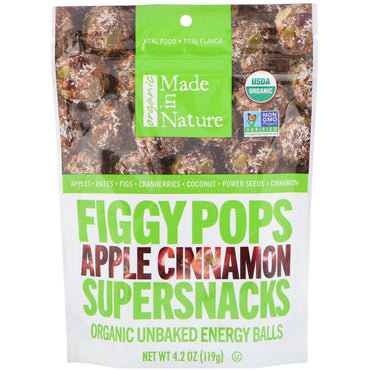 Made in Nature, Figgy Pops, Supersnacks, manzana y canela, 4,2 oz (119 g)