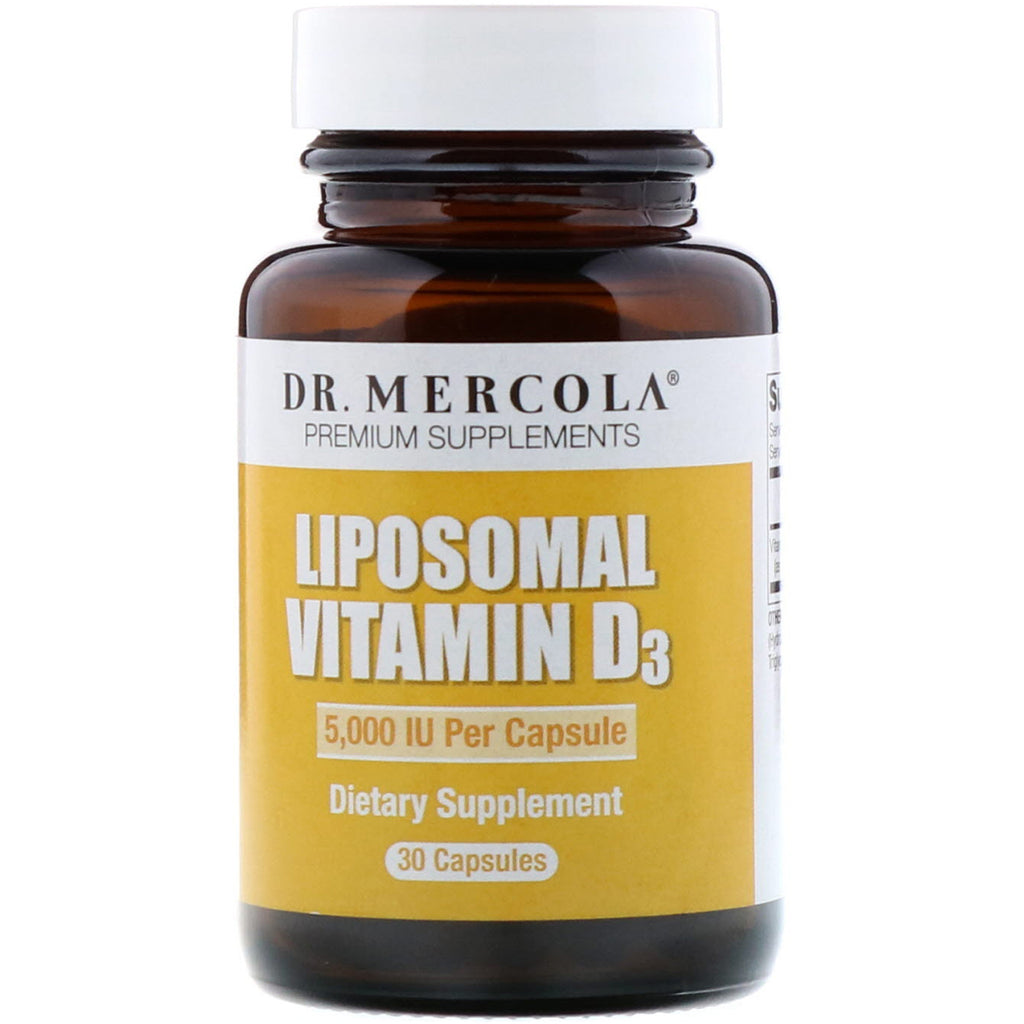 Dr Mercola, Vitamine D3 liposomale, 5 000 UI, 30 gélules