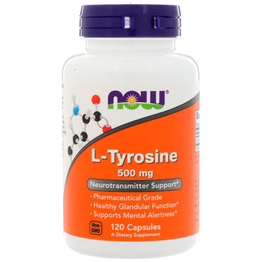 Nu voedingsmiddelen, L-Tyrosine, 500 mg, 120 capsules