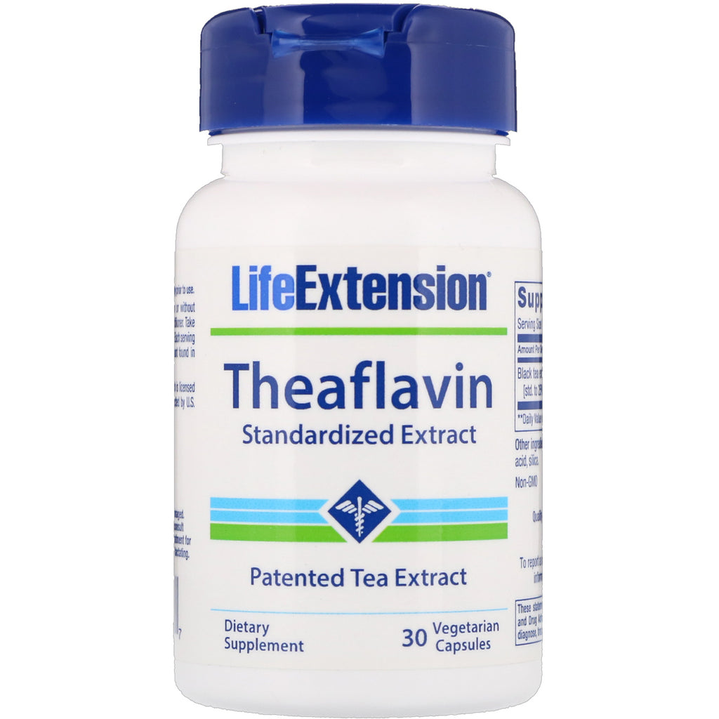Life Extension, Extracto estandarizado de teaflavina, 30 cápsulas vegetarianas