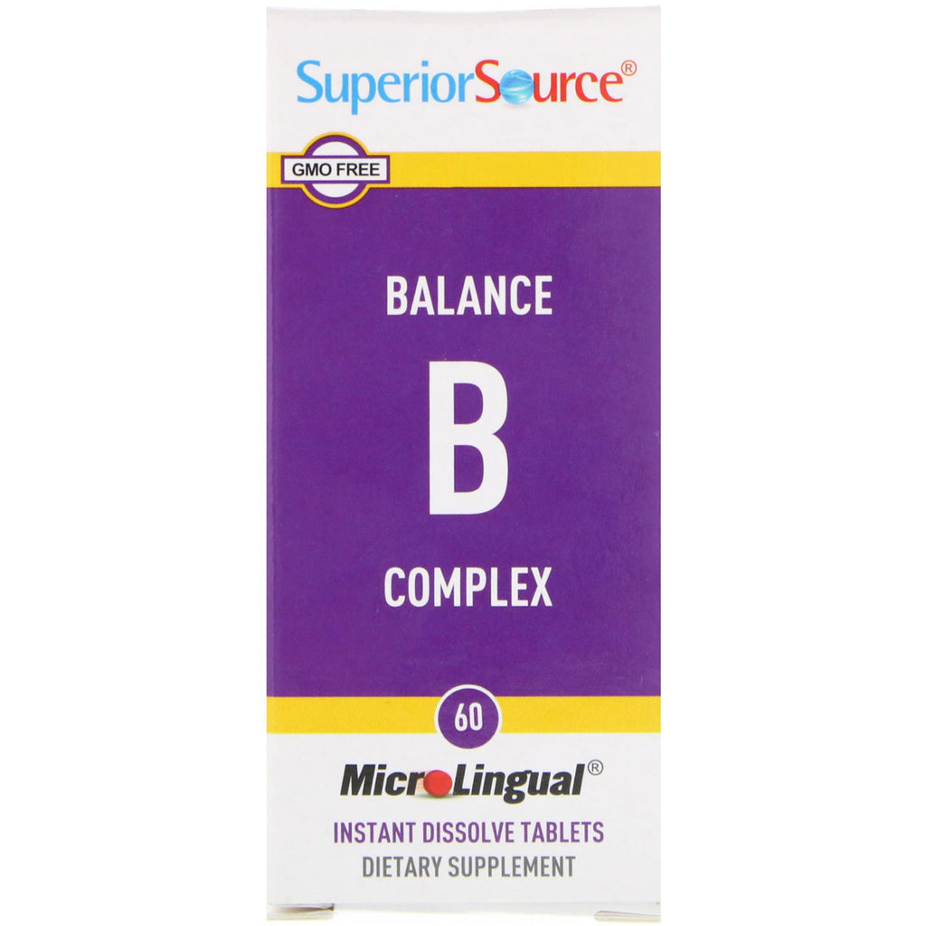 Superior Source, Complejo Balance B, 60 tabletas microlinguales de disolución instantánea