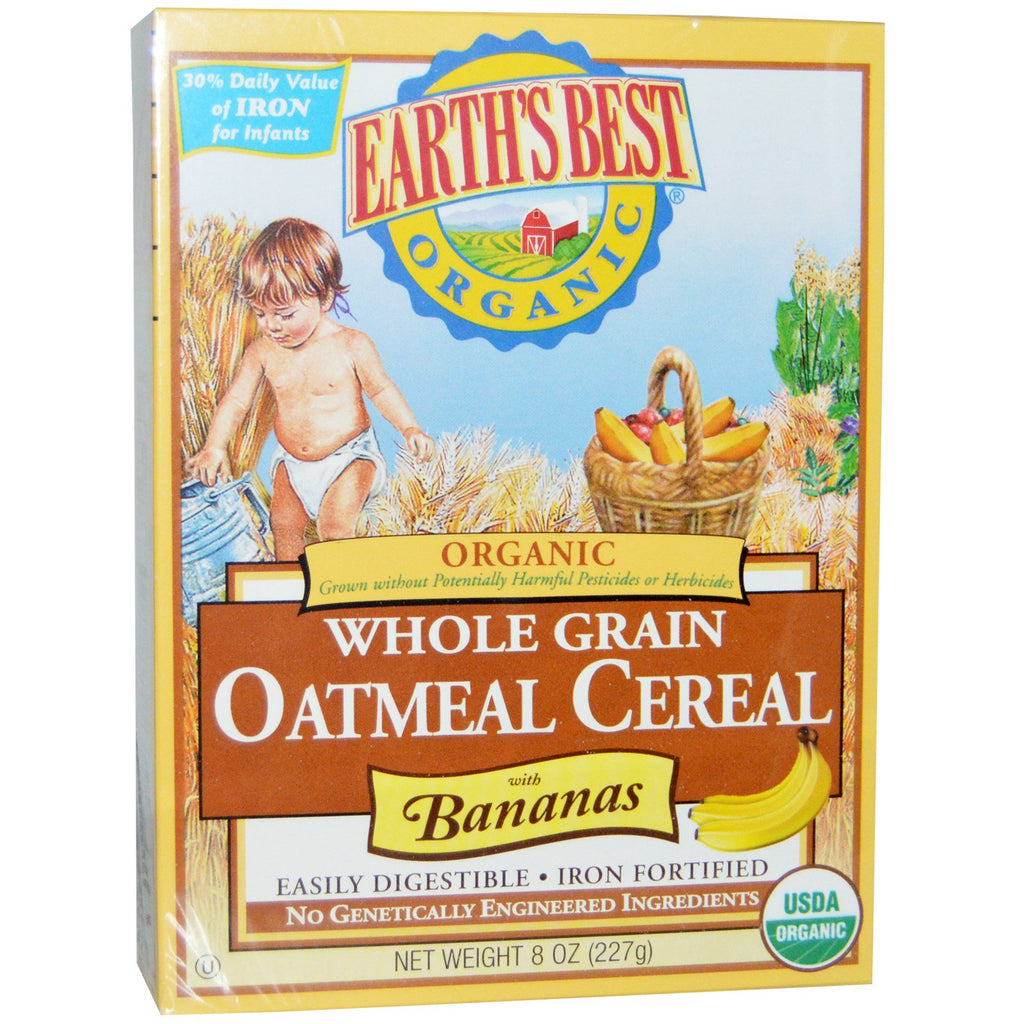 Earth's Best  Whole Grain Oatmeal Cereal with Bananas 8 oz (227 g)