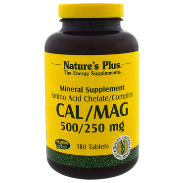 Nature's Plus, Cal/Mag, 500/250 mg, 180 tabletas