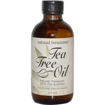 Natural Treasures, BNG, aceite de árbol de té, 100 % puro australiano, 4,0 onzas líquidas