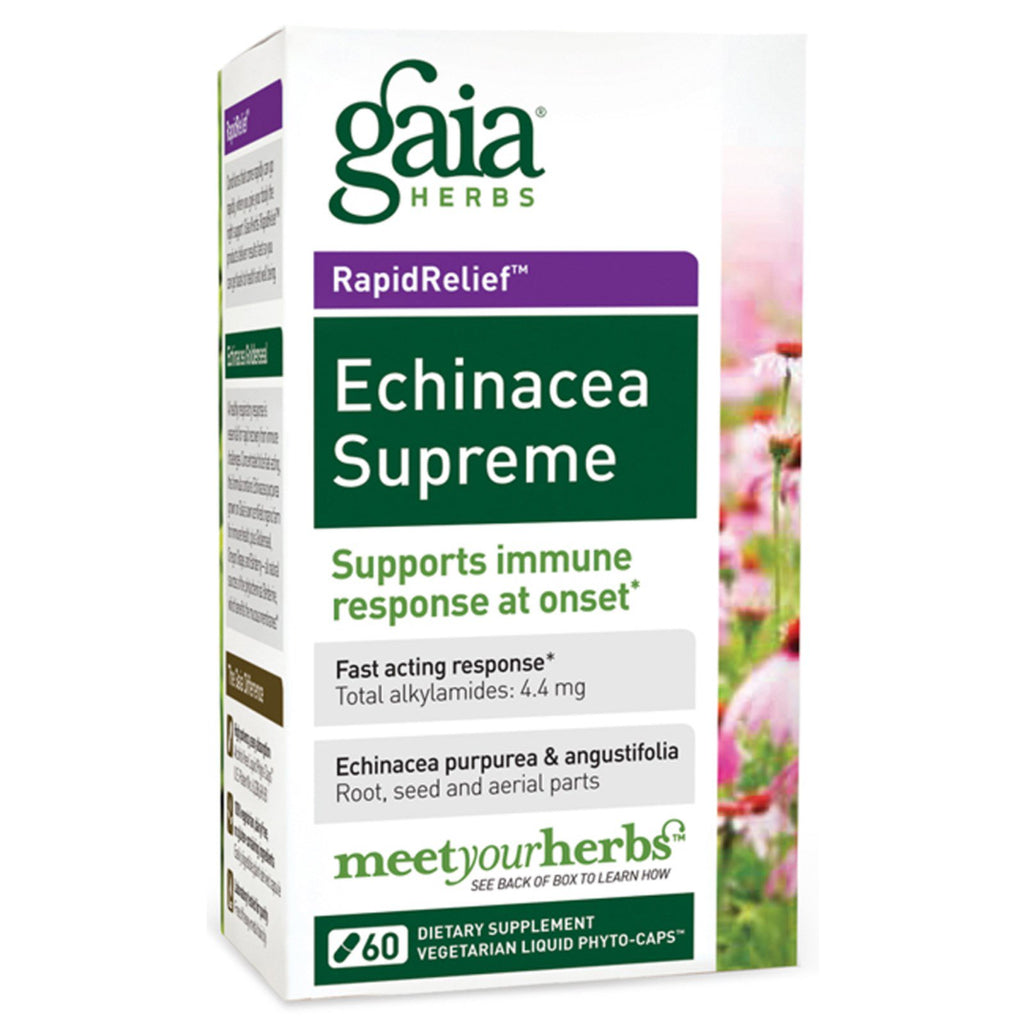 Gaia Herbs, Echinacea Supreme, 60 capsules remplies de liquide