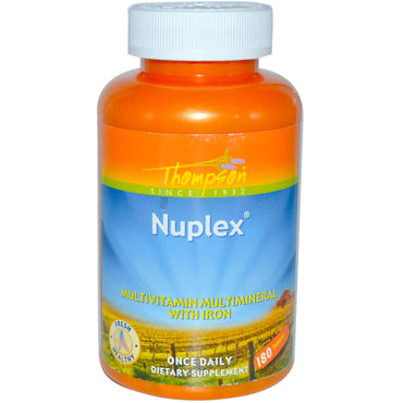 Thompson, Nuplex, Multivitamine Multimineraal met ijzer, 180 tabletten