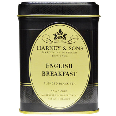 Harney & Sons, Té negro mezclado para desayuno inglés, 4 oz (112 g)