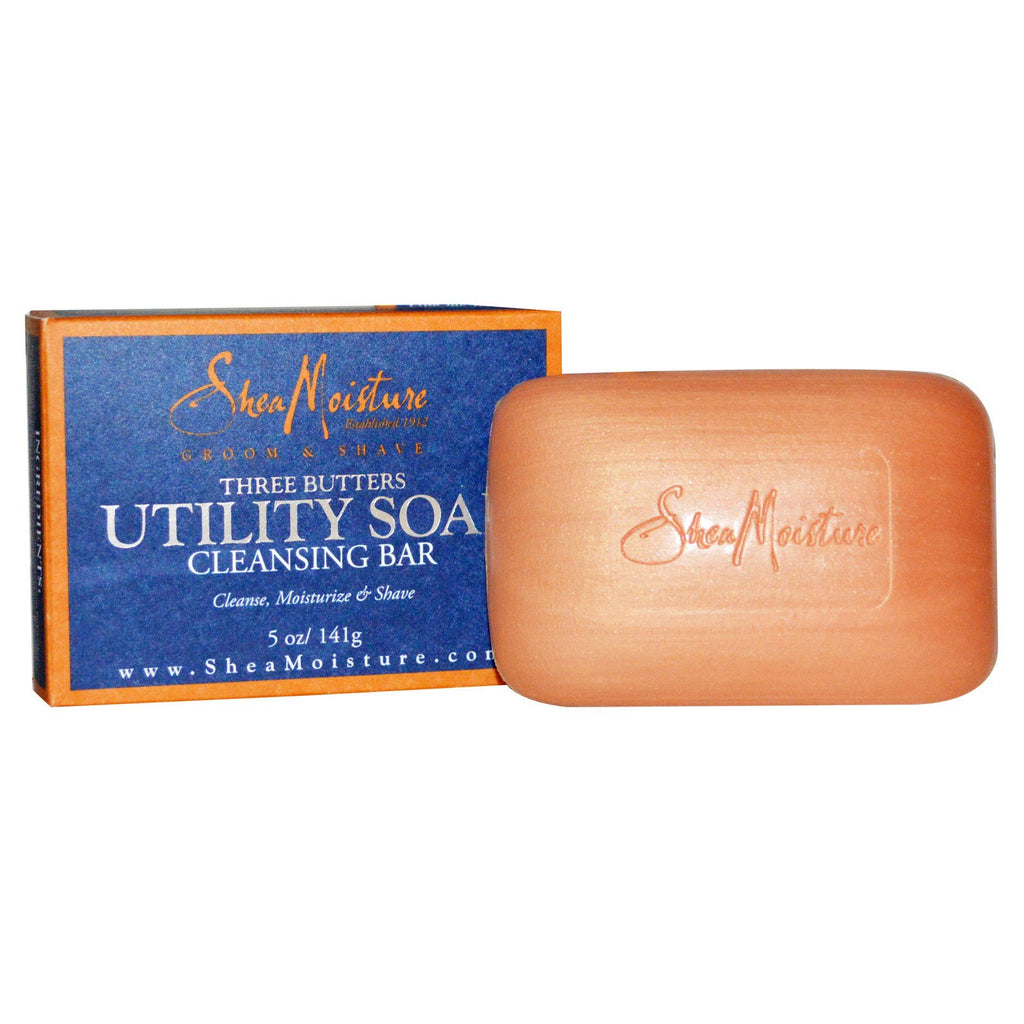 Shea Moisture, Three Butters Utility Soap, Cleansing Bar, 5 oz (141 g)