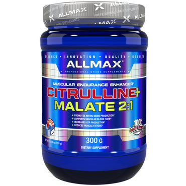 ALLMAX Nutrition、シトルリン + リンゴ酸 2:1、10.58 オンス (300 g)