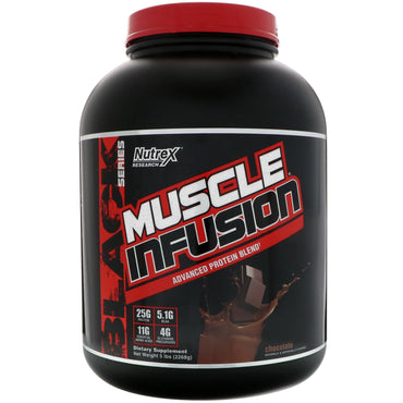 Nutrex Research, Infusión muscular, Mezcla avanzada de proteínas, chocolate, 5 lbs (2268 g)