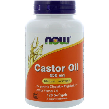 Now Foods, Castor Oil, 650 mg, 120 Softgels