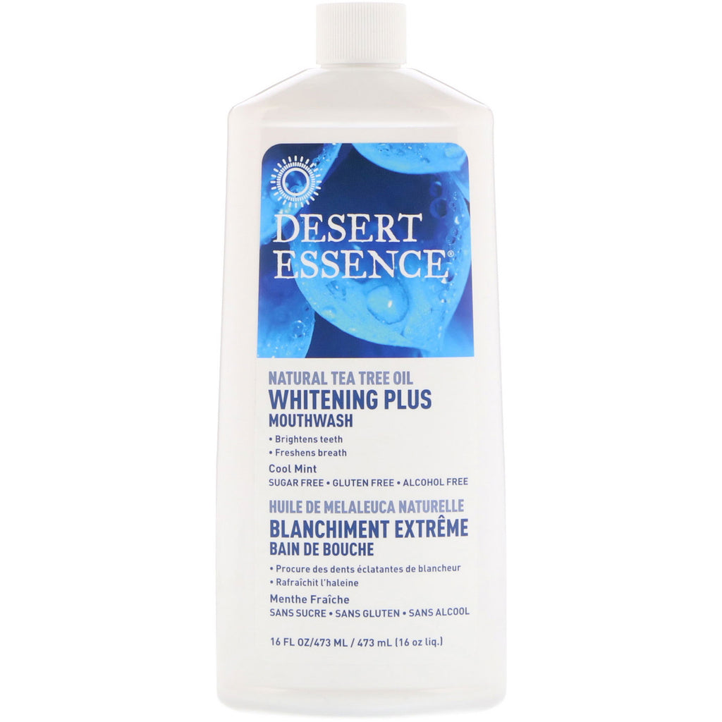 Desert Essence ไวท์เทนนิ่งพลัสน้ำยาบ้วนปาก Cool Mint 16 fl oz (480 ml)