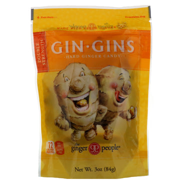 The Ginger People, Gin Gins, Bonbons durs au gingembre, double concentration, 3 oz (84 g)
