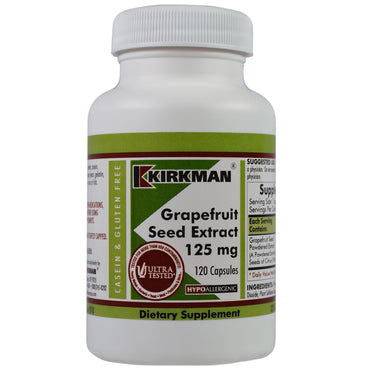 Kirkman Labs, Grapefruitkernextrakt, 125 mg, 120 Kapseln
