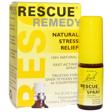 Bach, Original Flower Remedies, Rescue Remedy, Natural Stress Relief Spray, 0.245 fl oz (7 ml)