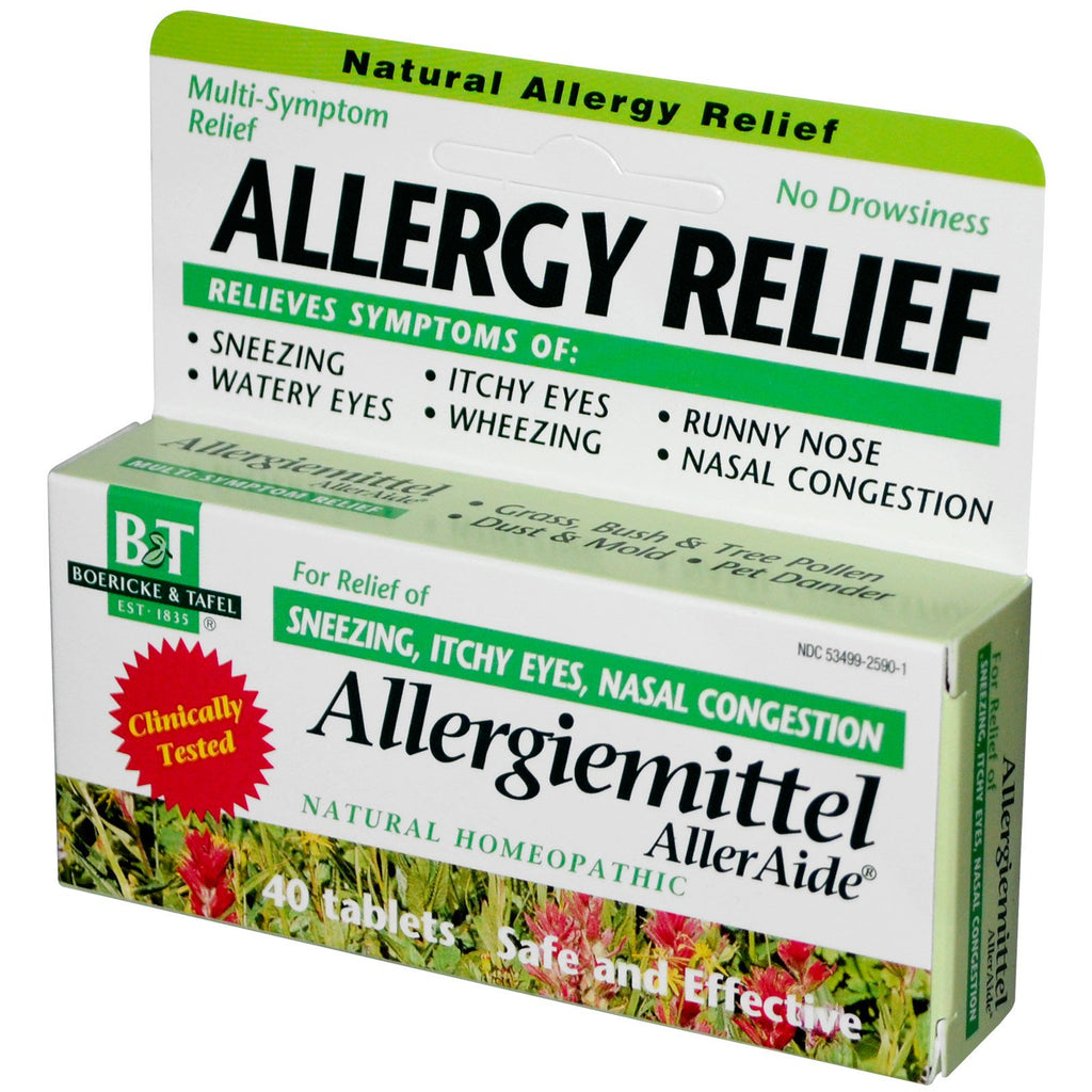 Boericke &amp; Tafel, Alivio de las alergias, Allergiemittel AllerAide, 40 tabletas