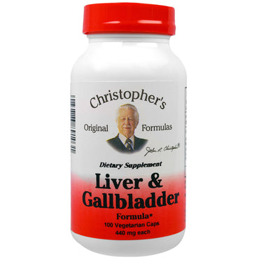 Christopher's Original Formulas, Formula pentru ficat și vezica biliară, 440 mg, 100 capsule vegetale