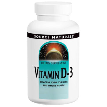 Source naturals, vitamina d-3, 5000 iu, 240 cápsulas