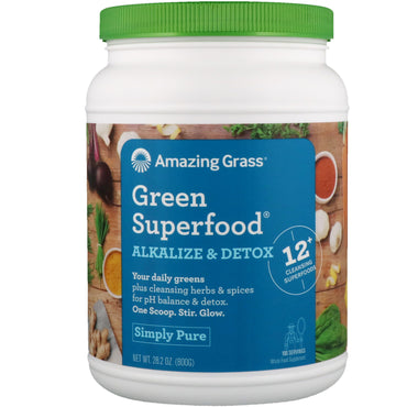 Amazing Grass, Groen Superfood, Alkaliseren en Detox, 28.2 oz (800 g)