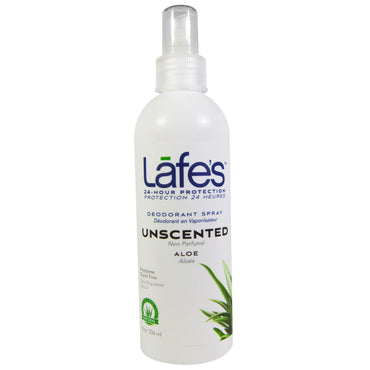 Lafe's Natural Body Care, Deodorant Spray, Aloe, Uparfumeret, 8 oz (236 ml)