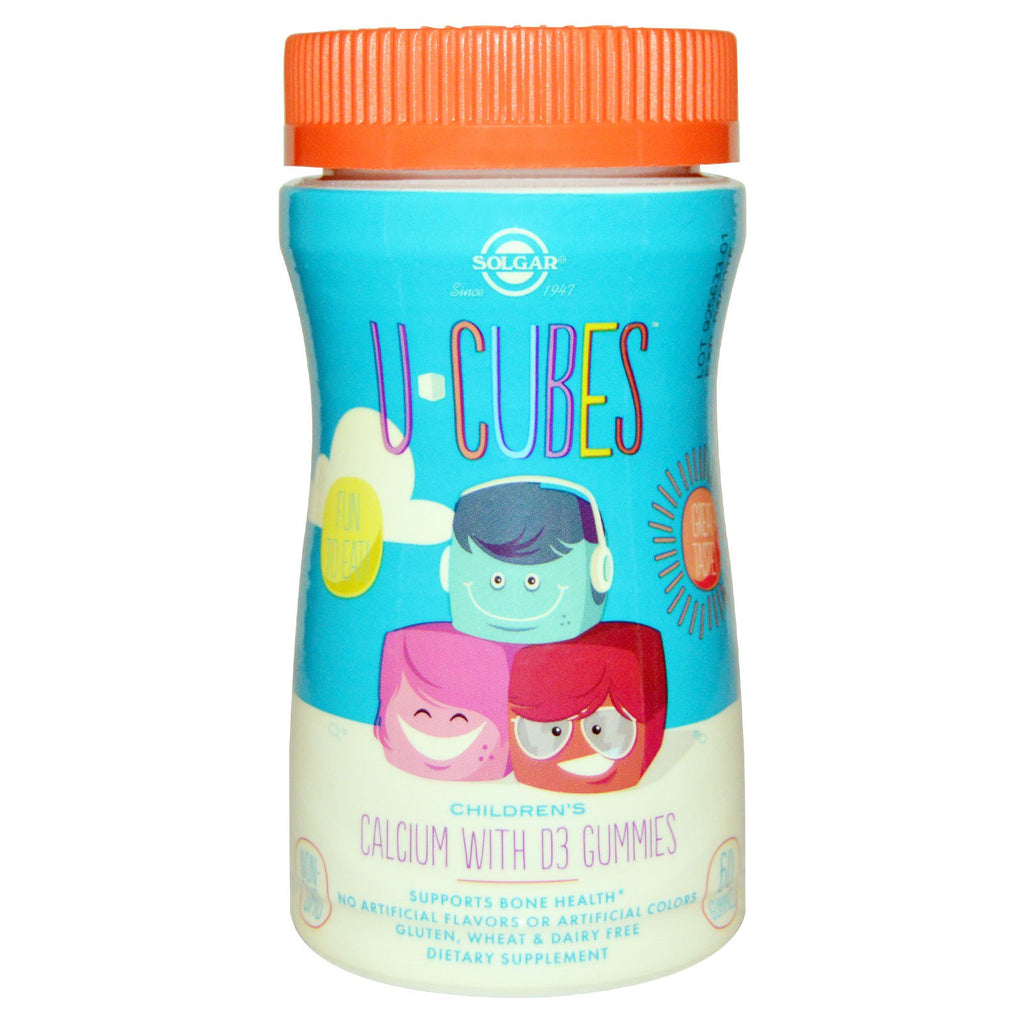 Solgar, U Cubes, Children's Calcium With D3 Gummies, 60 Gummies