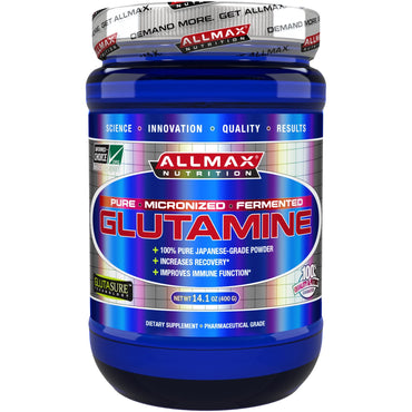 ALLMAX Nutrition, poudre de glutamine 100 % pure de qualité japonaise, 14,1 oz (400 g)