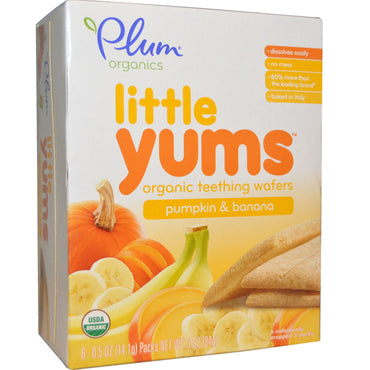 Plum s, Little Yums, obleas para la dentición, calabaza y plátano, 6 paquetes, 0,5 oz (14,1 g) cada uno