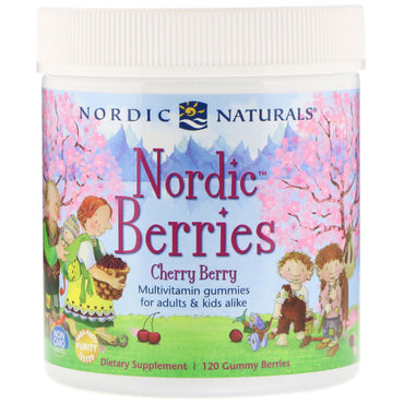 Naturals nórdicos, frutas nórdicas, cereja, 120 frutas gomosas