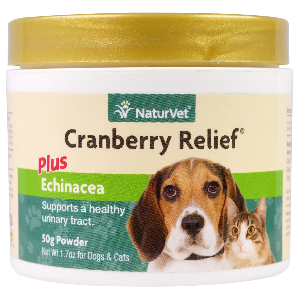 NaturVet, Cranberry Relief Plus Echinacea, Dla psów i kotów, 1,7 uncji (50 g) Proszek