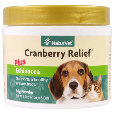 NaturVet, Cranberry Relief Plus Echinacea, עבור כלבים וחתולים, אבקה 1.7 אונקיות (50 גרם)