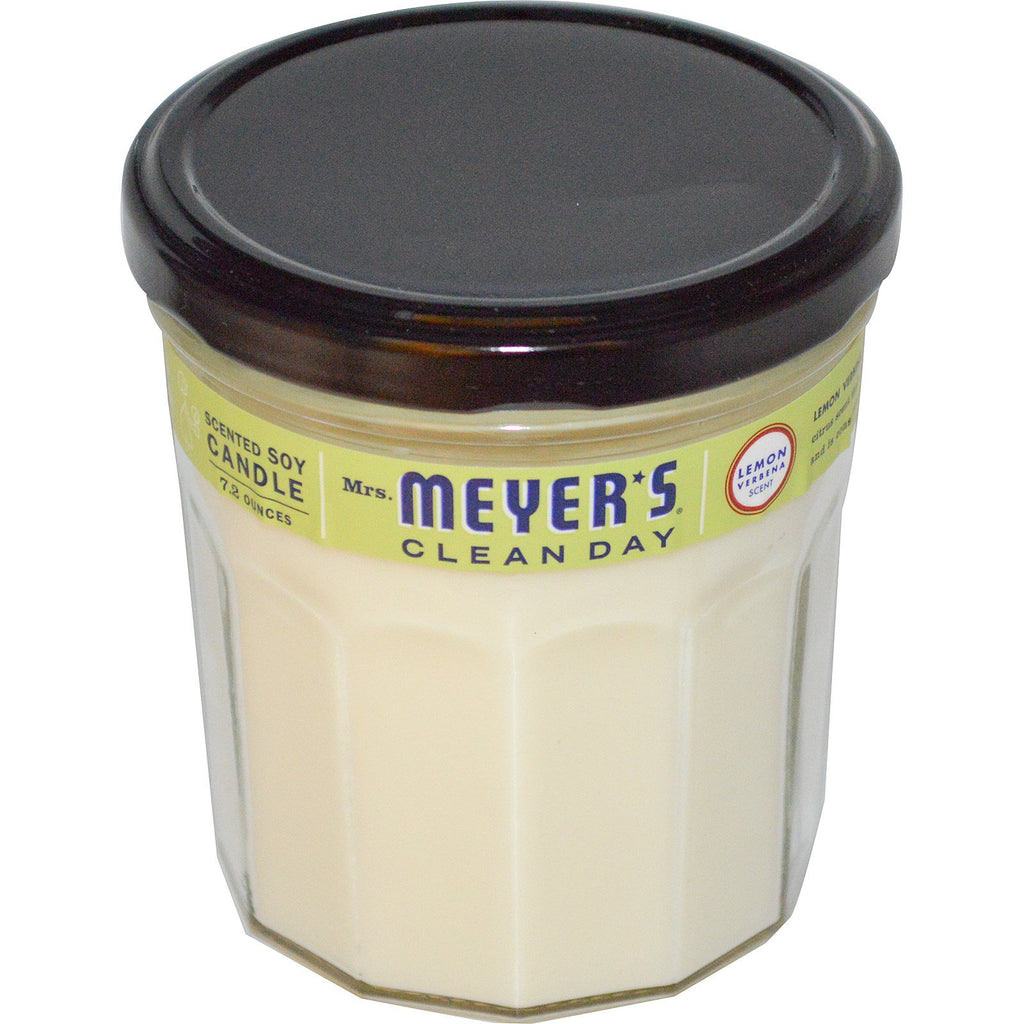 Mrs. Meyers Clean Day, vela perfumada de soja, aroma de limão e verbena, 7,2 onças
