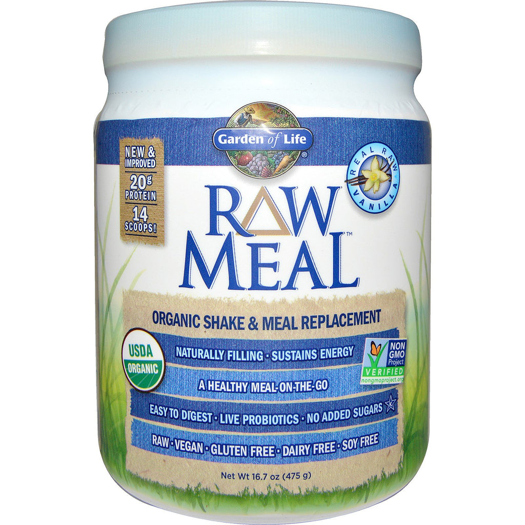 Garden of Life, RAW Meal, Shake & Meal Replacement, vanilj, 16,7 oz (475 g)