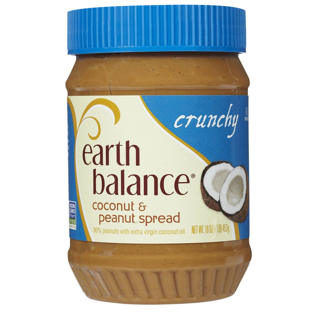 Earth Balance, Crema para untar de coco y maní, crujiente, 16 oz (453 g)