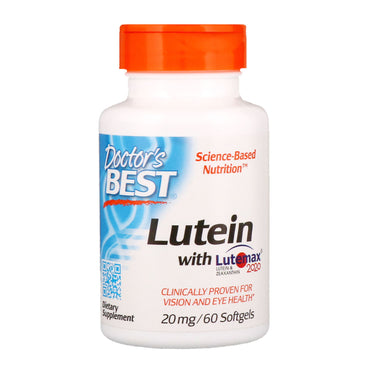 Doctor's Best, Luteína con Lutemax, 20 mg, 60 cápsulas blandas