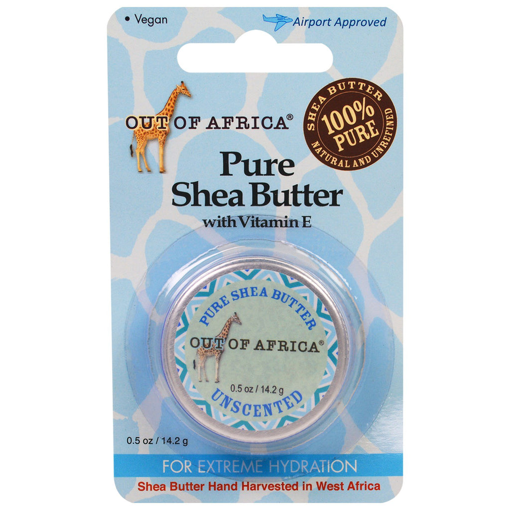 Out of Africa, Manteiga de Karité Pura com Vitamina E, Sem Perfume, 14,2 g (0,5 oz)