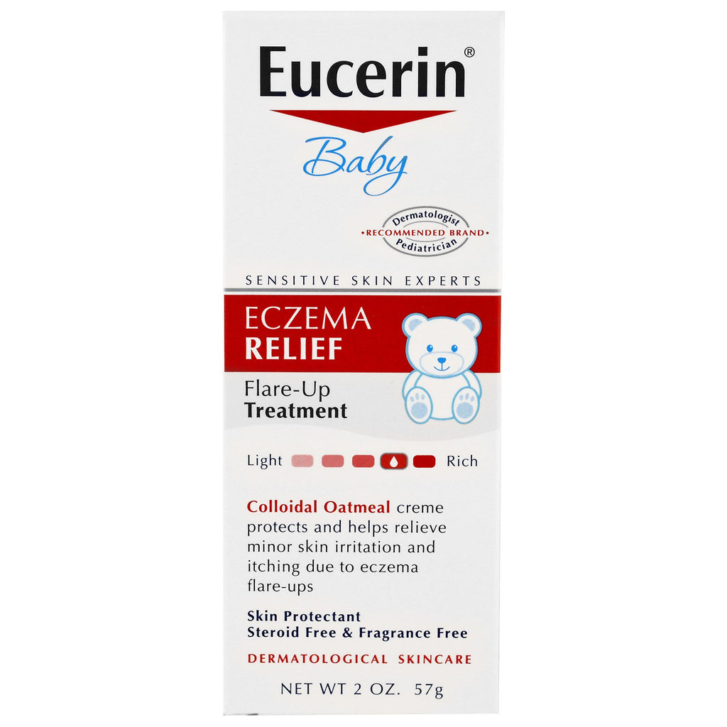 Eucerin, Baby, הקלה על אקזמה, טיפול התלקחות, ללא ריח, 2 אונקיות (57 גרם)