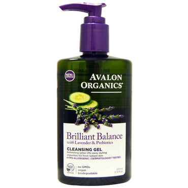 Avalon s, strålende balance, med lavendel og præbiotika, rensegel, 8 fl oz (237 ml)