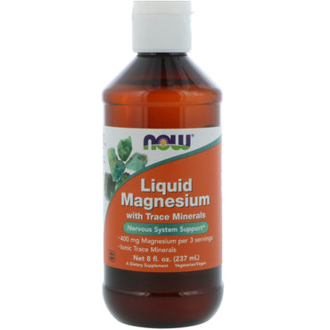 Now Foods, Magnésium liquide avec oligo-éléments, 8 fl oz (237 ml)